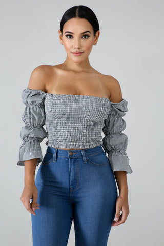 Smocked Crop Top Accordion Style