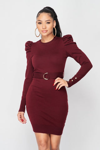 Burgundy Sweater Dress | Bella Chic