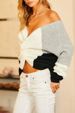 Womens Color Block Sweater - Bella Chic