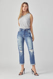 High Waisted Ripped Boyfriend Jeans