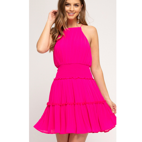 Hot Pink Mini Dress | Bella Chic