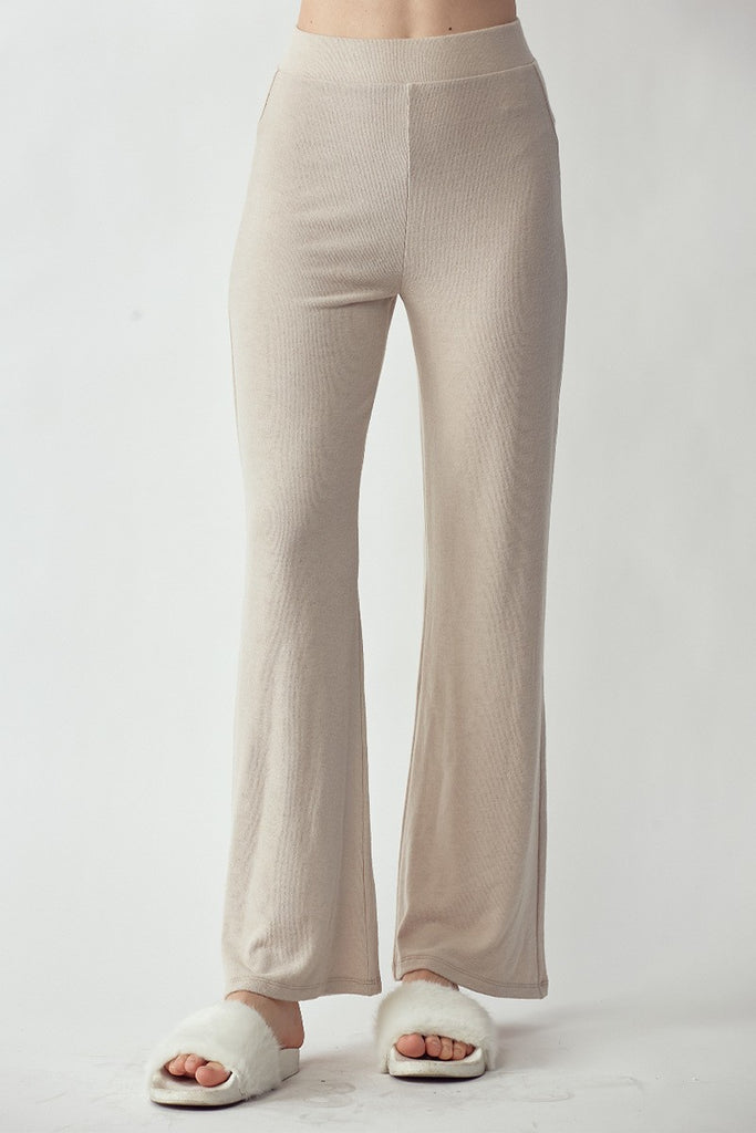 ASOS EDITION ribbed wide leg knit pants in light gray - part of a set | ASOS