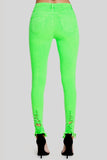 Neon Green Distressed Jeans