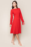 Classic Red Open Back Midi Dress