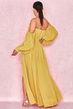 Yellow Chiffon Maxi Dress