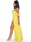 Yellow Chiffon Maxi Dress - Bella Chic
