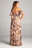 Zebra Safari Print Maxi Dress