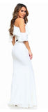 White Ruffled Halter Maxi Dress