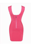 Hot Pink Cutout Bandage Dress