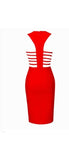 Sexy Red Horizontal Cutout Bandage Dress