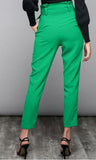 High Wasited Belted Paper Bag Pants