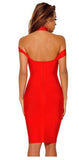 Red Hot Cutout Off The Shoulder Dress