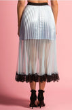 Vintage Ultra Feminine Satin Lace Maxi Skirt