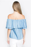 Off The Shoulder Chambray Top