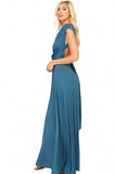 Teal Belted Convertible Maxi Dress